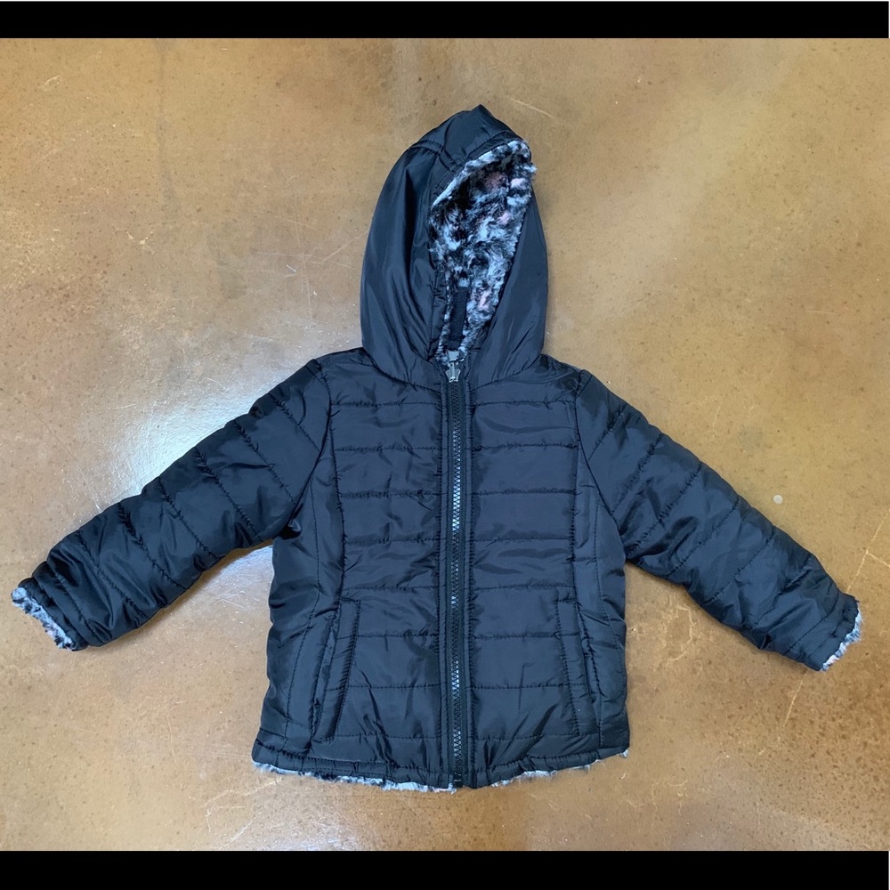 Little Girls Faux Fur-Lined Winter Coat- 18 months